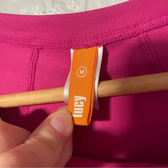 Lucy Activewear Vibrant Pink Long Sleeve Top size Medium Running Workout Top - Picture 5 of 5
